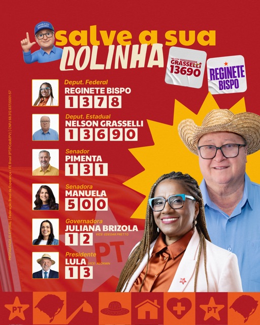 Colinha com Grasselli 13690 e Reginete Bispo 1378